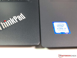 Different surfaces on the T490s (left) and T490 (right)