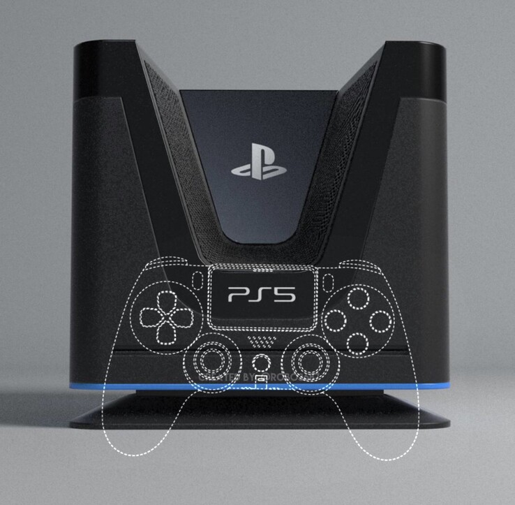 PS5 concept compared to DualShock 5. (Image source: @robo3687)