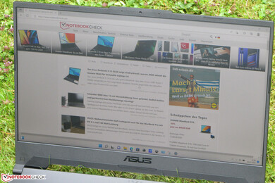 The Asus F15 outdoors
