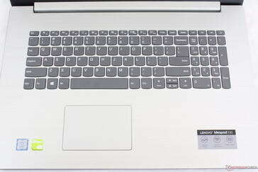Lots of empty space around the keyboard and relatively small trackpad
