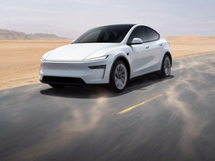 The new 2026 Tesla Model Y in Pearl White multicoat color. (Image source: Tesla)