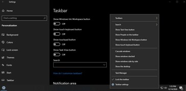 Taskbar settings will be moved to Settings app. (Image Source: Albacore on Twitter)