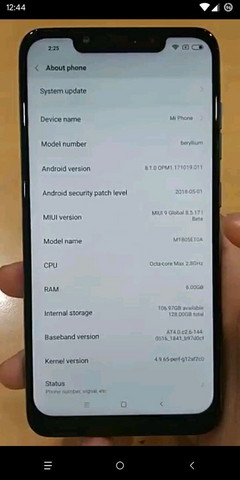 Leaked image of the Xiaomi Poco F1. (Source: @bang_gogo_ on Twitter)