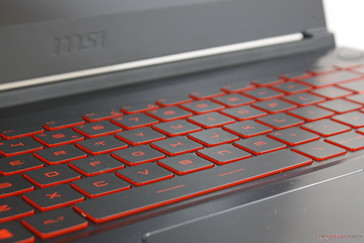 Tri-zone keyboard lighting on the GF62VR is now just a single-zone red light with three illumination intensities