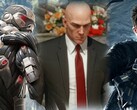 The studios behind Crysis, Hitman, and Just Cause are the front-runners as the rumored Microsoft acquisitions. (Image source: Crytek/IO/Avalanche - edited)
