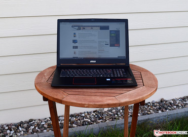 The MSI GE73VR 7RF Raider in the shade