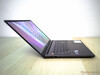 The laptop can be opened up to a maximumm angle of around 130 degrees.
