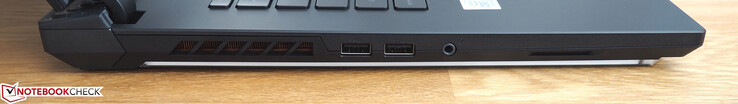 Left side: 2x USB-A 3.0, 3.5 mm jack