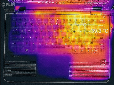 Thermal image of the keyboard.