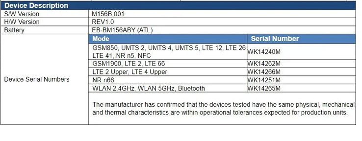 The Galaxy M15 5G's battery...(Source: FCC)