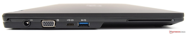 Left-hand side: power connector, VGA, USB Type-C Gen 1, x1 USB 3.0 Type-A, smart card reader