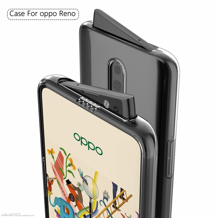 Another angle of the Oppo Reno in a functional case. (Source: Slashleaks)