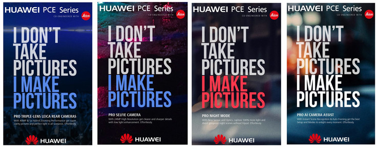 Leaked advertising material from the portfolio of a creative agency used by Huawei. (Source: Evan Blass)