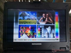 Outdoors under shade