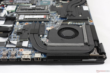 CPU cooling is not shared with the GPU, which is uncommon on super-thin gaming notebooks