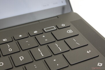 The fingerprint reader and Power button are separated unlike on most other laptops.