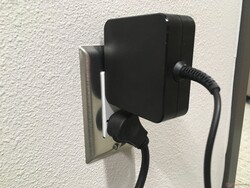 The power adapter may be difficult to fit into a wall outlet.