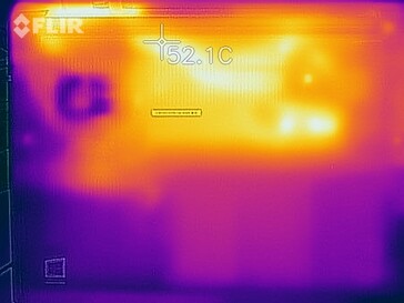 Heat map of the bottom of the device (stress test)