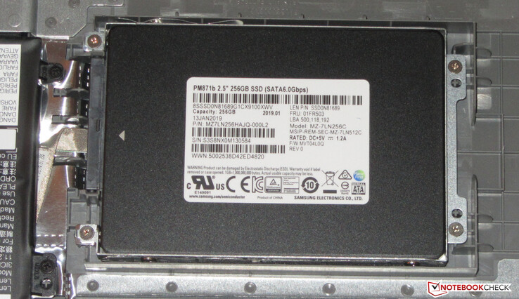 An SSD is used as system drive.