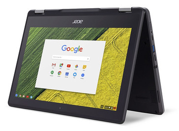 Acer Chromebook Spin 11 (R751T) rugged convertible in tent mode
