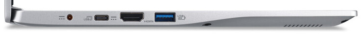 Left: power, USB 3.2 Gen 2 (Type-C, DisplayPort, Power Delivery), HDMI, USB 3.2 Gen 1 (Type-A)