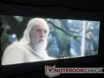 Notice the haloing around high contrast areas, such as Gandalf's back, hair, and staff. (Image via The Lord of the Rings: The Return of the King from New Line Cinema)