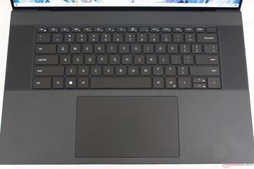 Exact same keyboard and clickpad as on the XPS 15 9500 with essentially no differences in size or feel