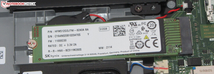 An SSD serves as a system drive.