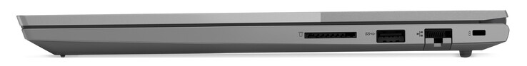 Right side: SD card reader, 1x USB-A 3.0 Gen1, GigabitLAN, Kensington Lock