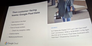 The second slide is focused on the Pixel Slate. (Source: 9to5Google)