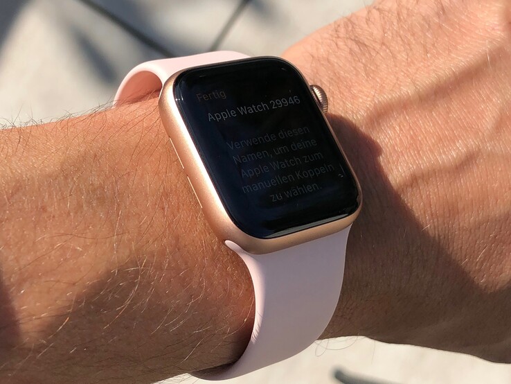 Looking at the Apple Watch Series 5 from side-on on a sunny day