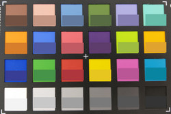 ColorChecker; reference color in the bottom half of each square.