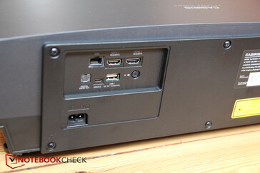 Rear: LAN, 2x HDMI, dig. Audio Out, USB-C, USB-A, Power Plug