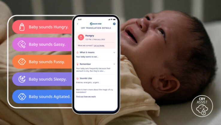 The See Pro 360° Baby Monitor utilizes Zoundream AI baby cry interpretation technology to help simplify life for parents with newborns. (Source: Maxi-Cosi)