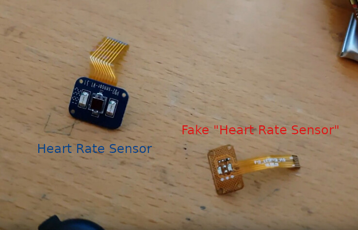 An example of a fake heart rate sensor. (Image source: Aaron Christophel via CNX Software)