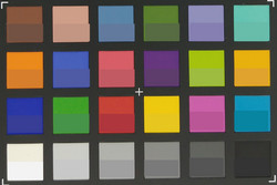 ColorChecker standard lens: The original colors are displayed in the power half of each patch.