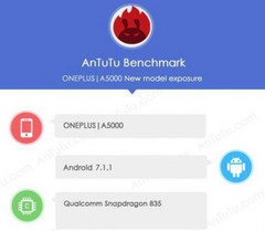 OnePlus 5 (model A5000) specs spotted on AnTuTu mid-May 2017