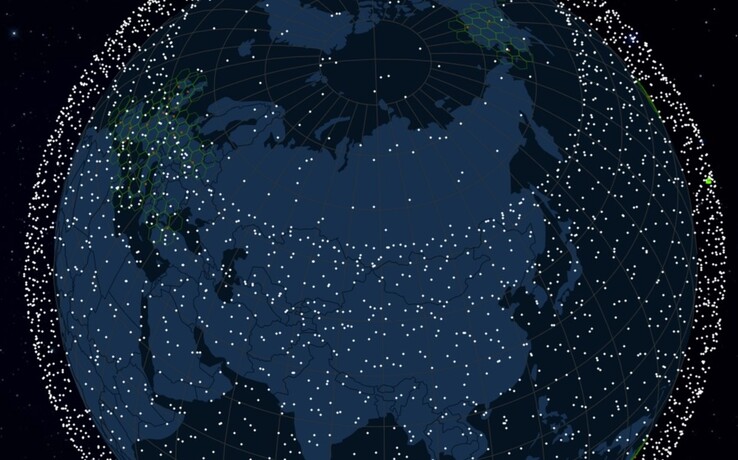 Starlink satellite positions. (Image source: satellitemap.space)