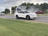 A photo on the Mustang Mach-E on fire (Image source: Chase Roberts; cropped)