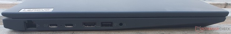 Connections on the left: GBit LAN, 2x Thunderbolt 4, HDMI 2.0b, USB-A 3.2 Gen 1 (5 GBit/s), jack