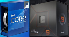 The Intel Core i9-13900K and AMD Ryzen 9 7950X are the cream of the current processor crop. (Image source: Intel (VideoCardz)/AMD - edited)