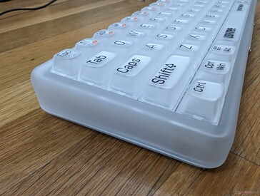The perimeter of the keyboard deck is raised which makes cleaning between the keys more difficult