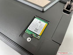 The compact M.2-2230 SSD can be replaced.