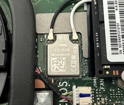 The Intel Wi-Fi 6E AX211 card is soldered on the motherboard
