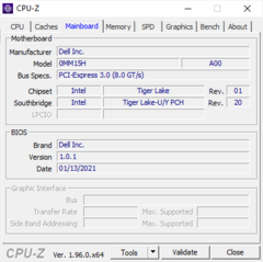 CPU-Z system info: Mainboard