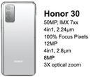 The Honor 30 will feature the 50 MP sensor found in the Huawei P40 series. (Image Source: OnLeaks)