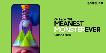 The Galaxy M51's new product shots and teasers. (Source: Samsung Germany, Amazon.in)