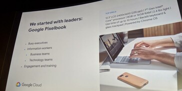 The first slide is focused on the Pixelbook. (Source: 9to5Google)