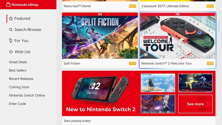 Nintendo eShop changes promoted before Switch 2 release (Image source: Nintendo of America with edits)