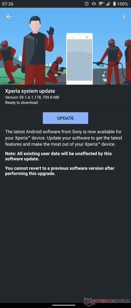 The Android 11 update for the Xperia 5 II in the UK. (Image source: Notebookcheck)